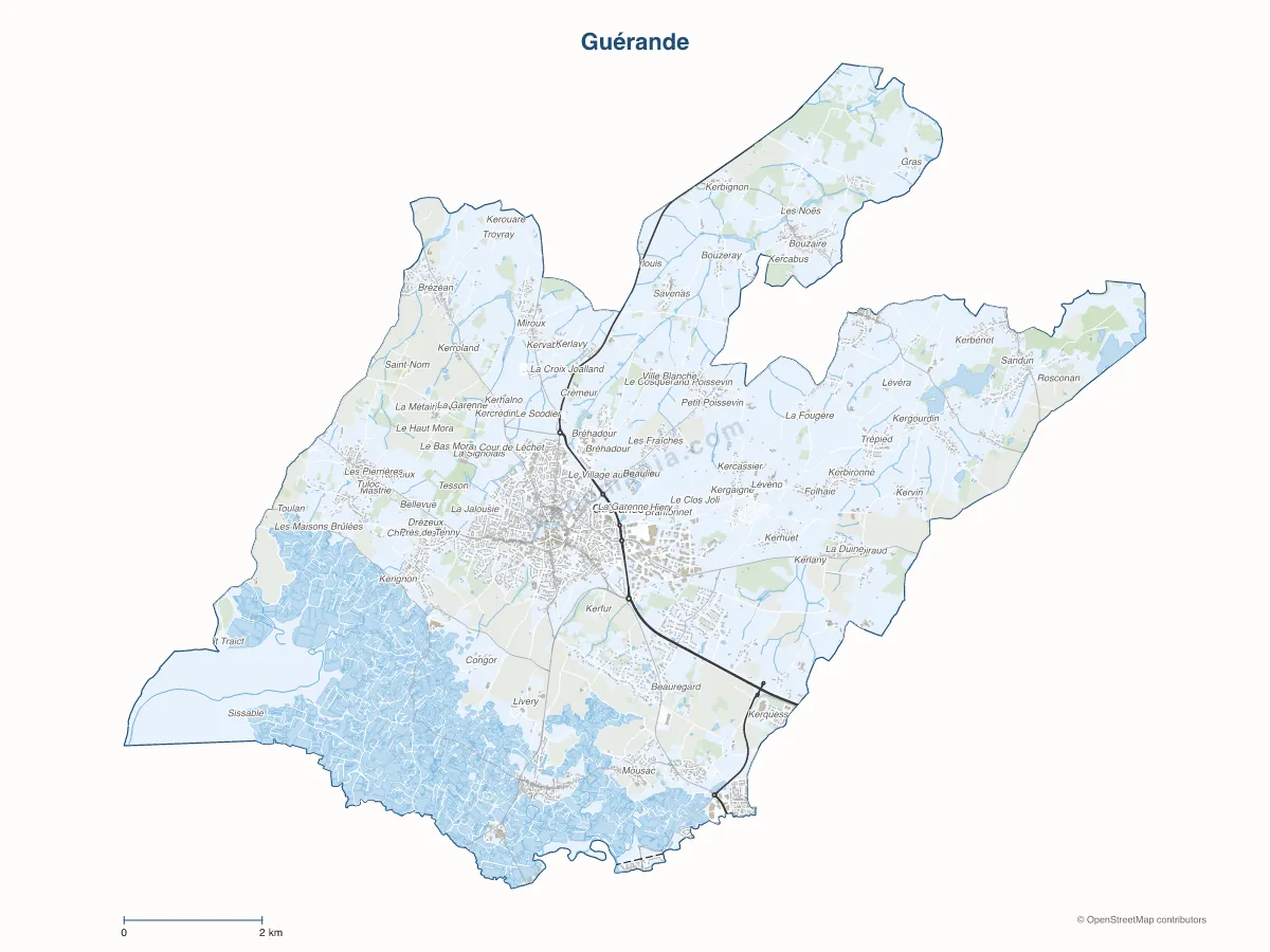 Carte de Guérande à personnaliser