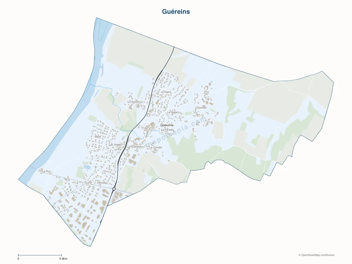 Carte de Guéreins à personnaliser