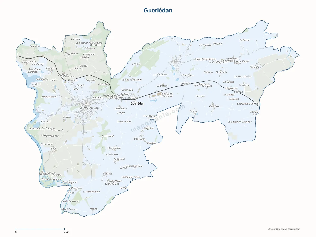 Carte de Guerlédan à personnaliser