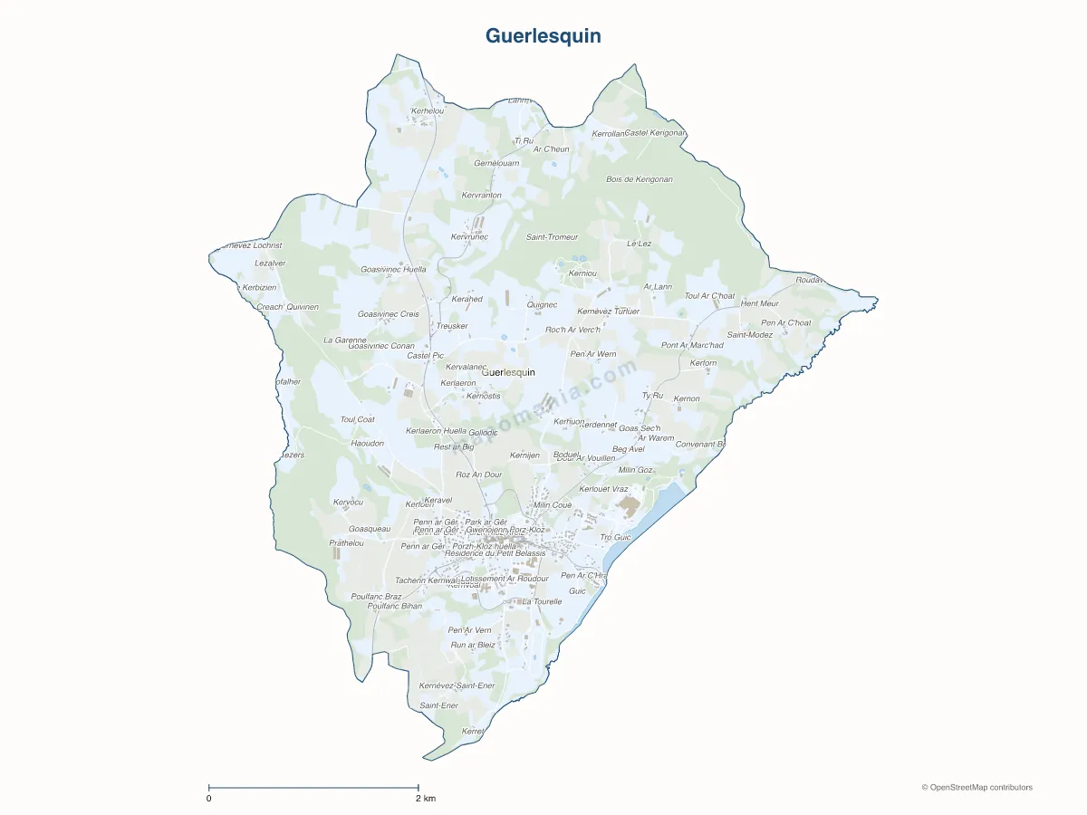 Carte de Guerlesquin à personnaliser