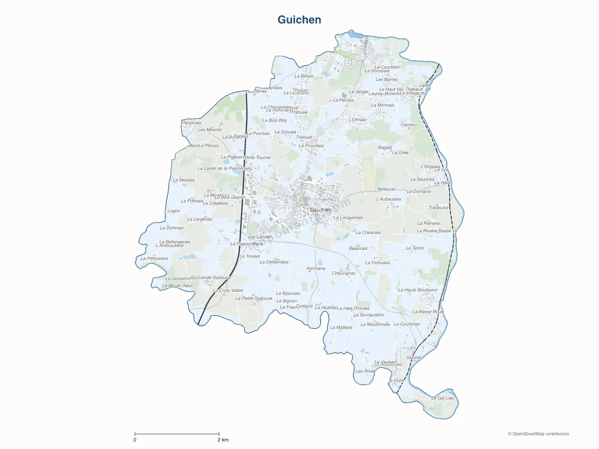 Carte de Guichen à personnaliser