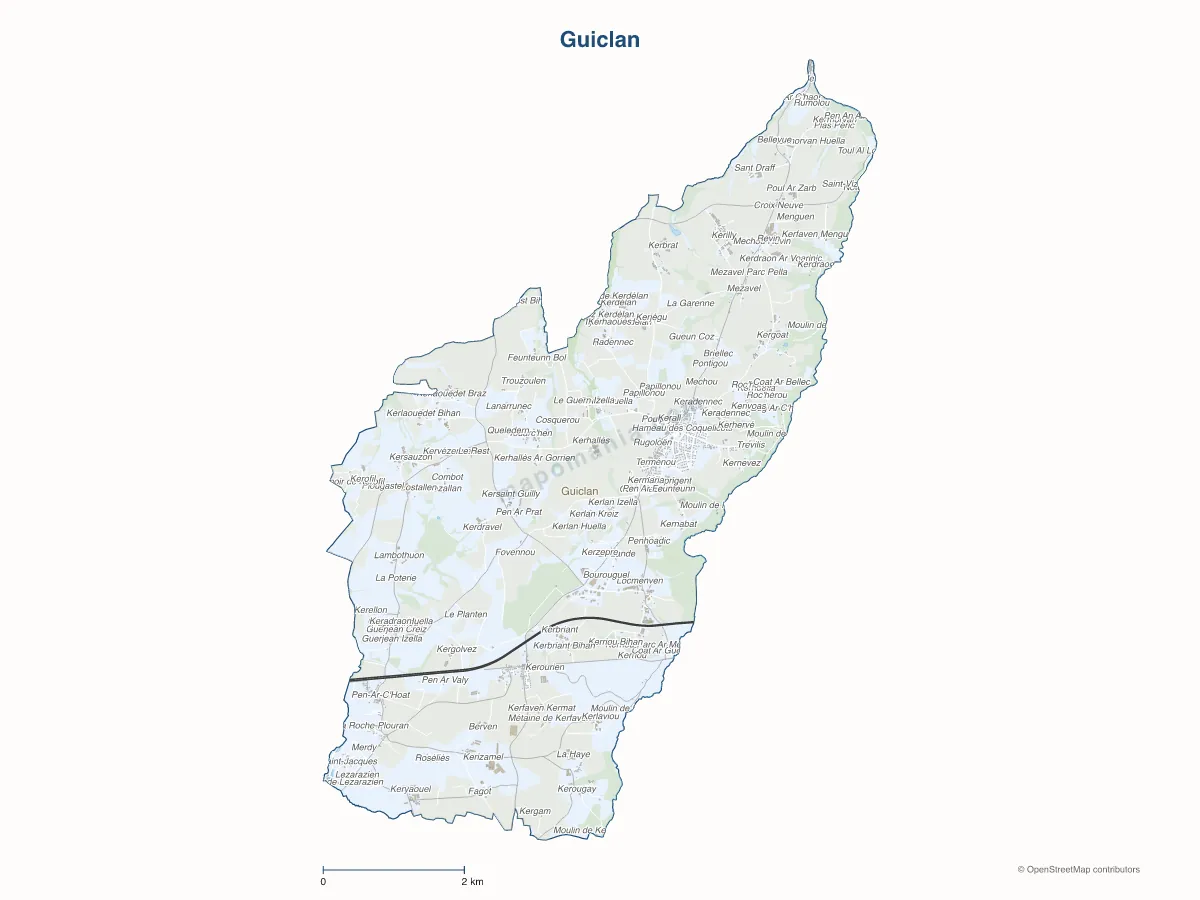 Carte de Guiclan à personnaliser