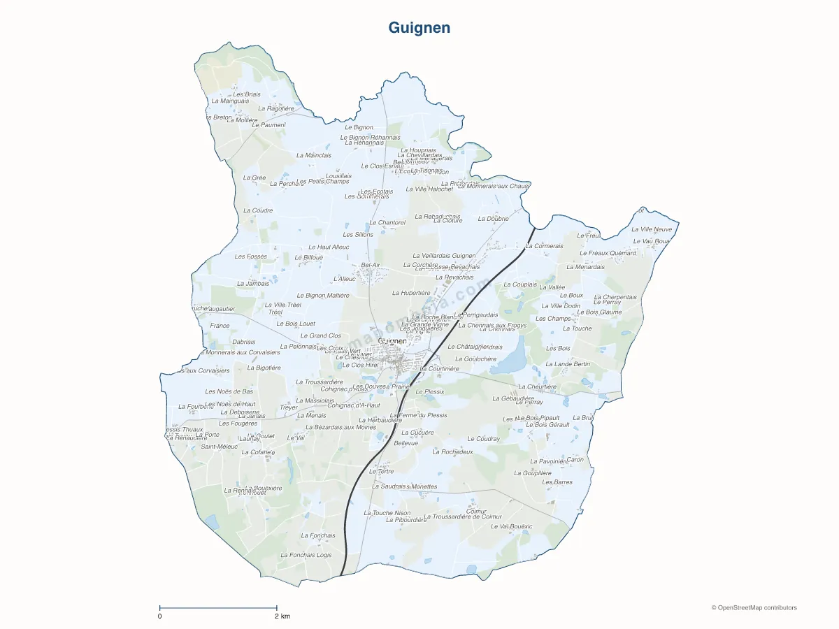 Carte de Guignen à personnaliser