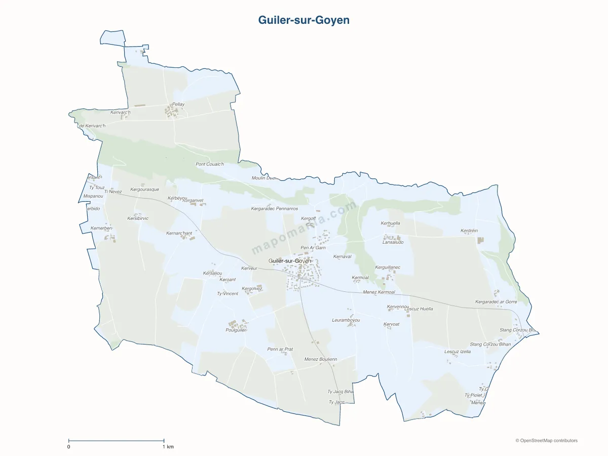 Carte de Guiler-sur-Goyen à personnaliser