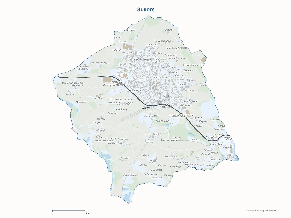 Carte de Guilers à personnaliser