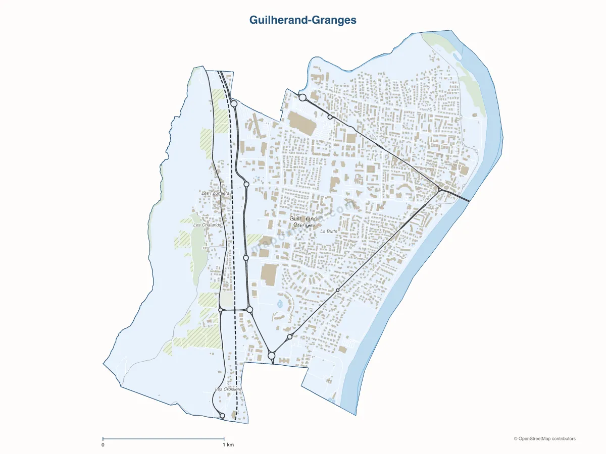 Carte de Guilherand-Granges à personnaliser