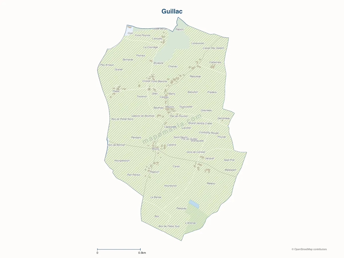 Carte de Guillac à personnaliser