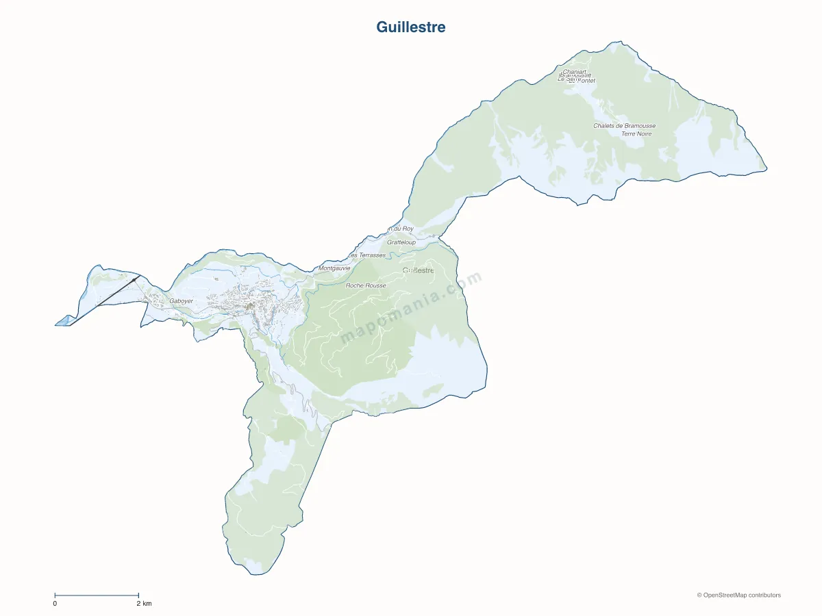 Carte de Guillestre à personnaliser