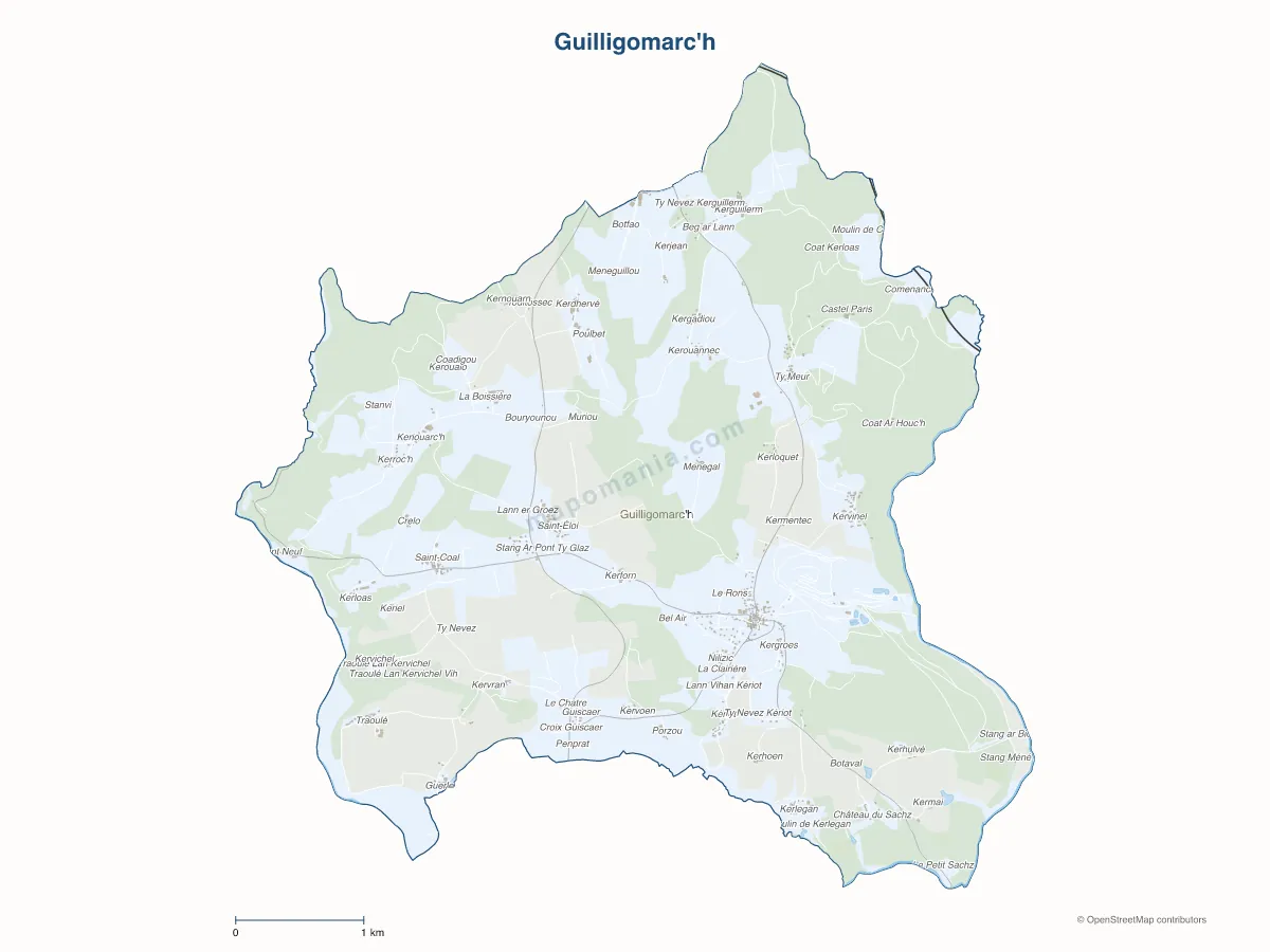 Carte de Guilligomarc'h à personnaliser