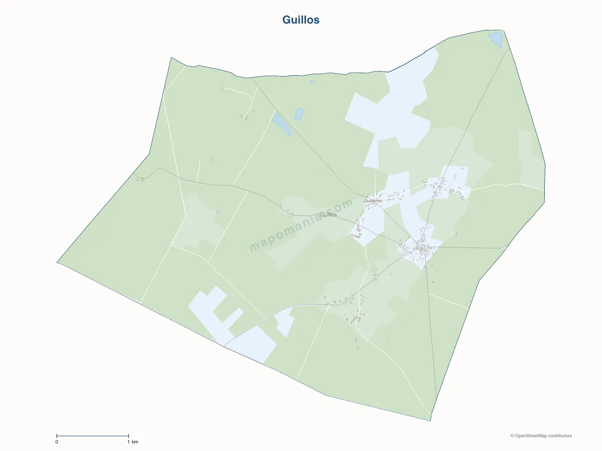 Carte de Guillos à personnaliser