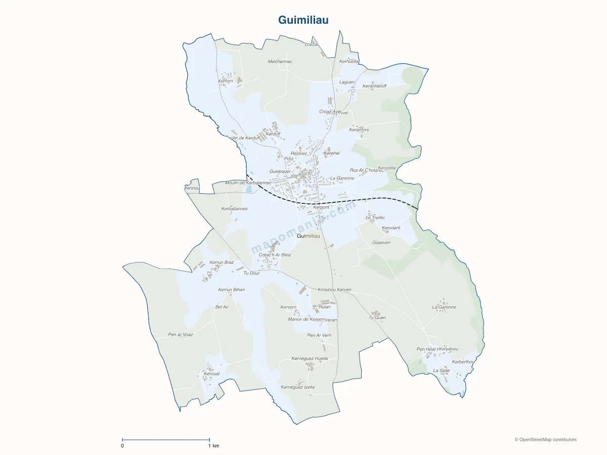 Carte de Guimiliau à personnaliser