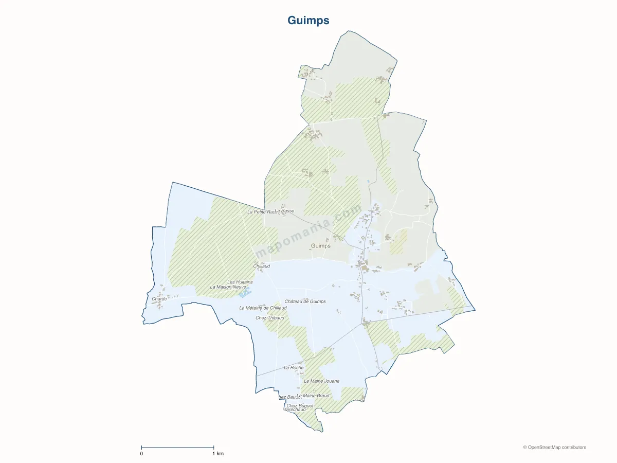 Carte de Guimps à personnaliser