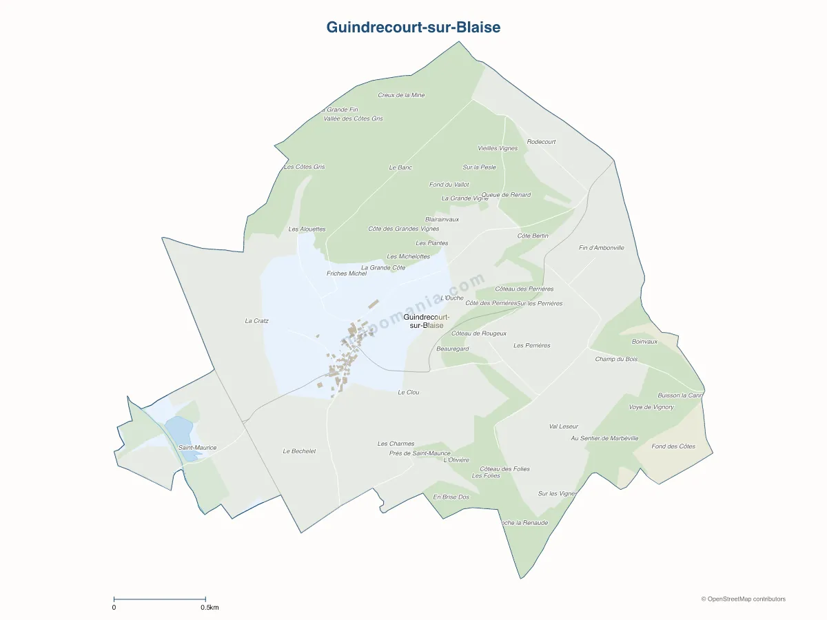 Carte de Guindrecourt-sur-Blaise à personnaliser