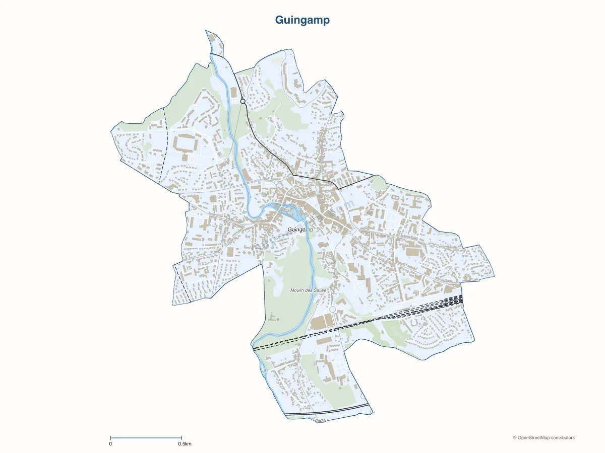 Carte de Guingamp à personnaliser