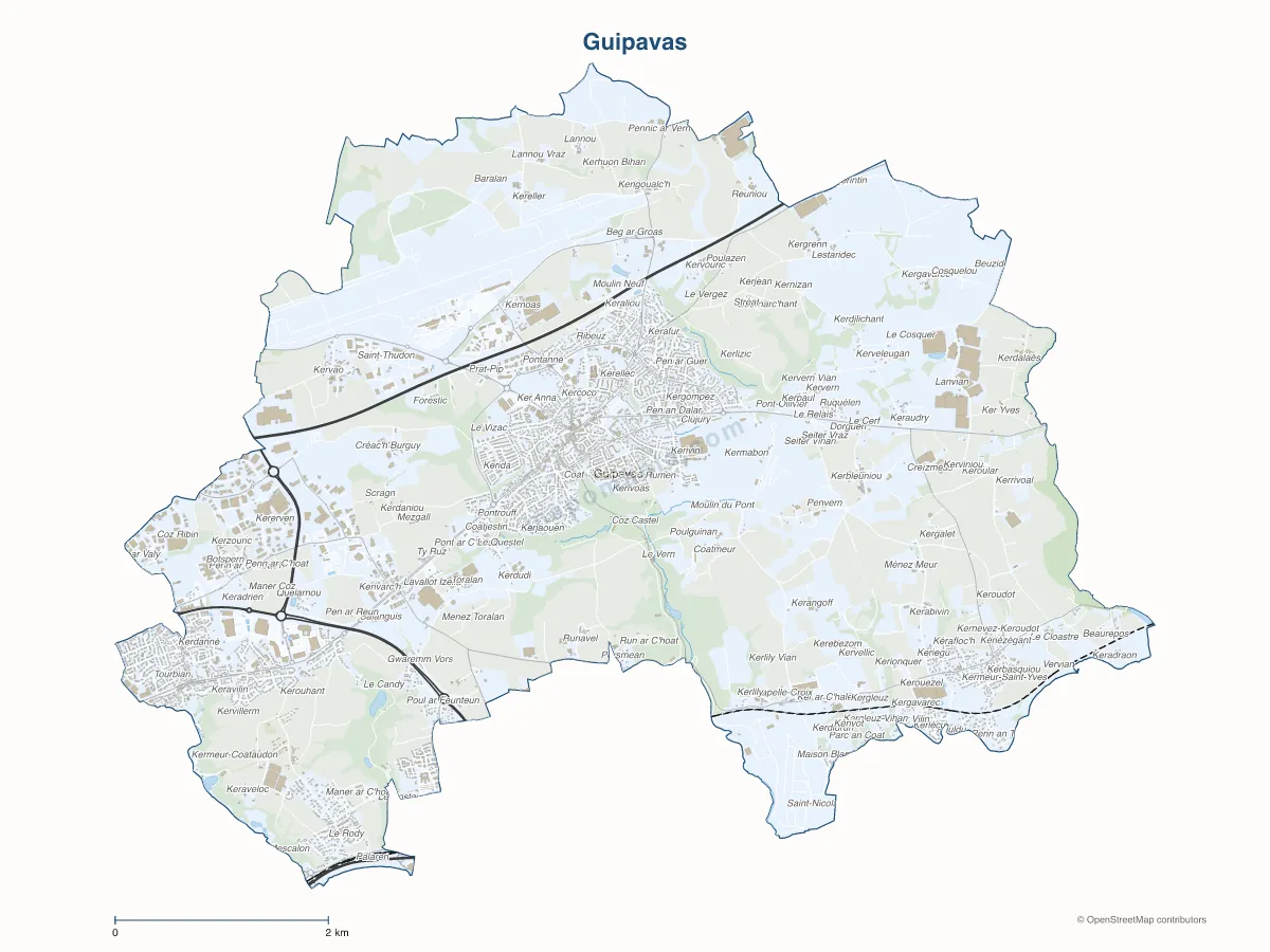 Carte de Guipavas à personnaliser