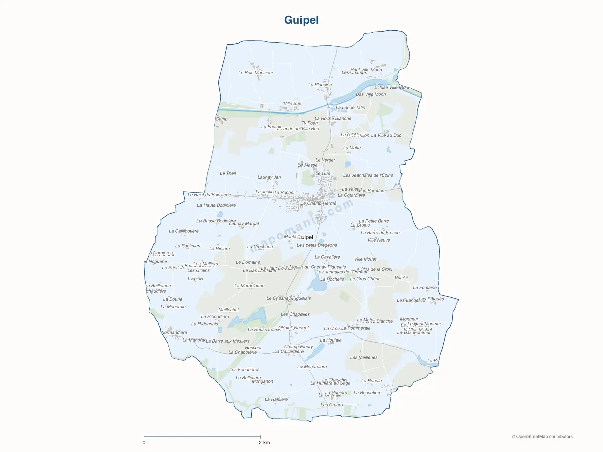 Carte de Guipel à personnaliser