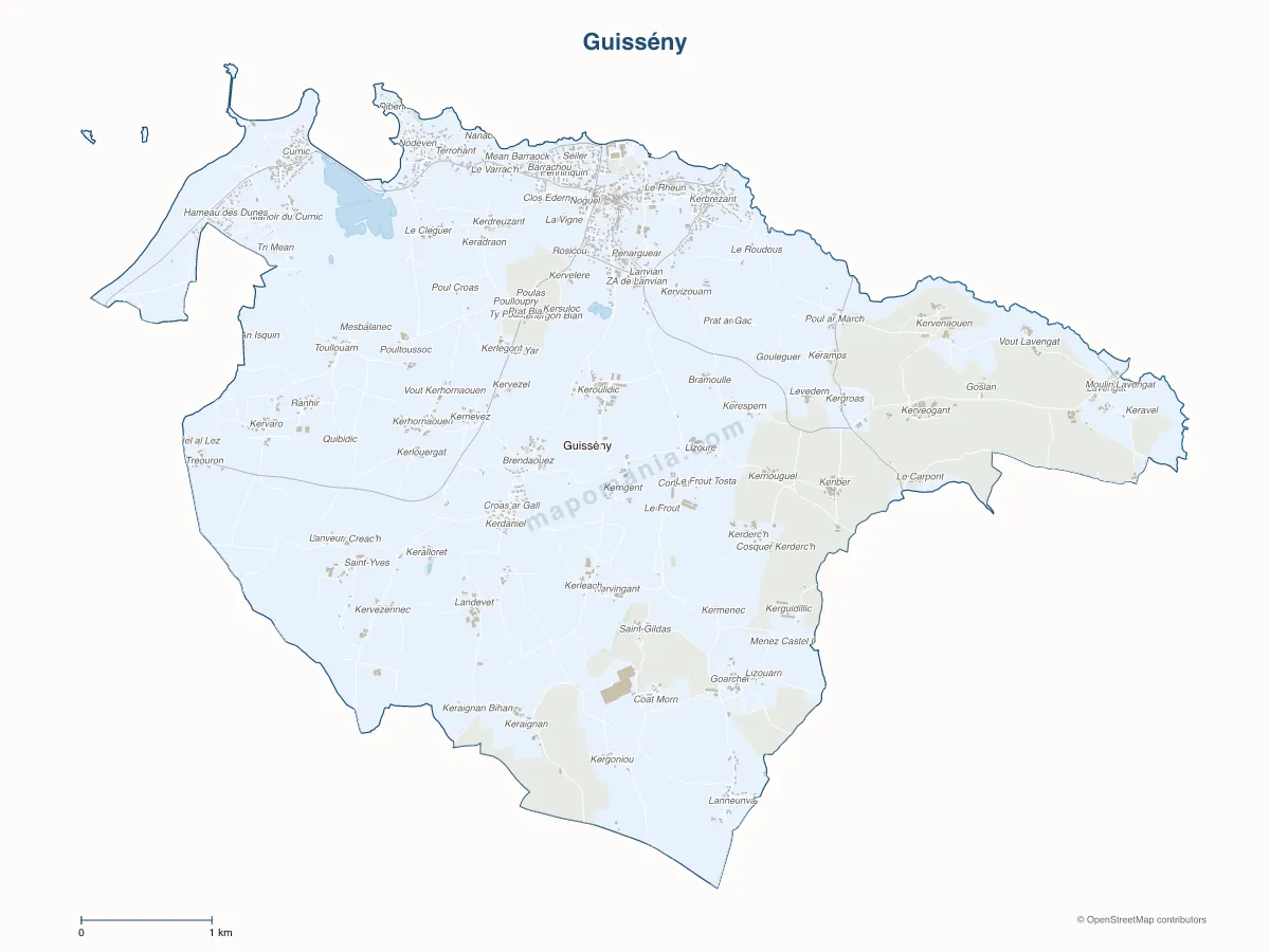 Carte de Guissény à personnaliser