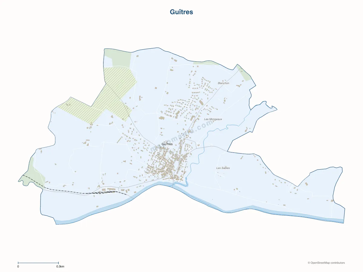 Carte de Guîtres à personnaliser
