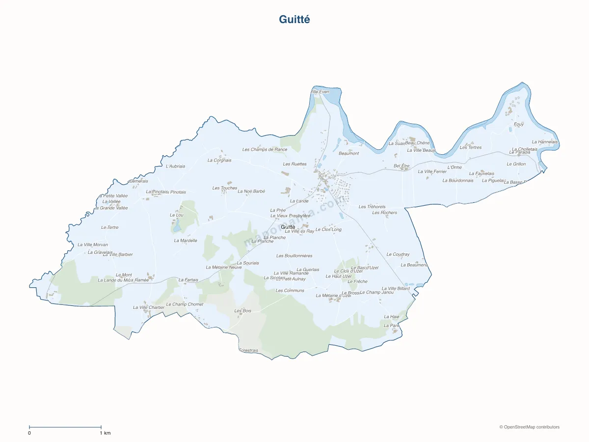 Carte de Guitté à personnaliser