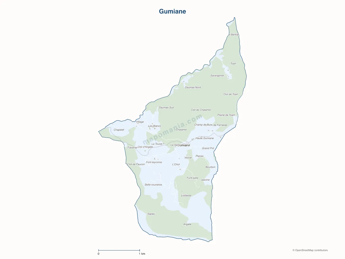 Carte de Gumiane à personnaliser
