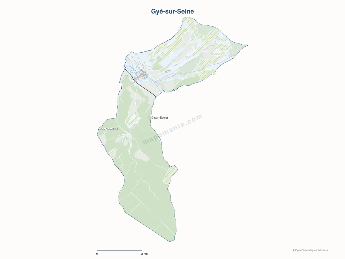 Carte de Gyé-sur-Seine à personnaliser