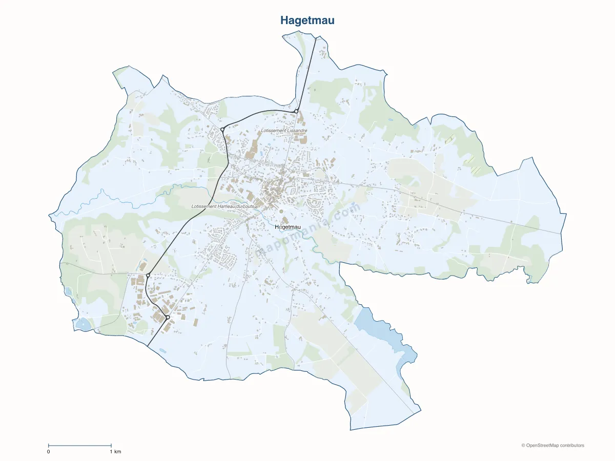 Carte de Hagetmau à personnaliser
