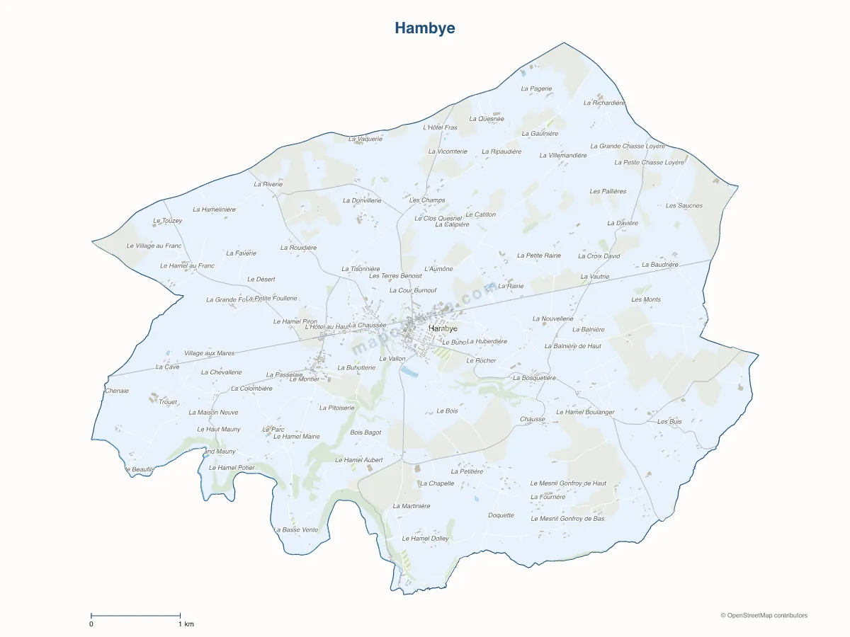 Carte de Hambye à personnaliser