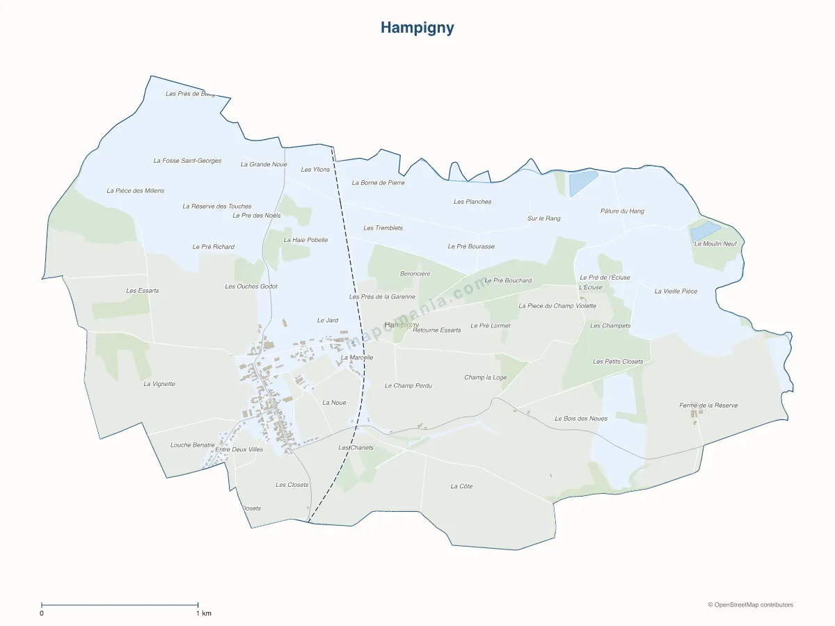 Carte de Hampigny à personnaliser