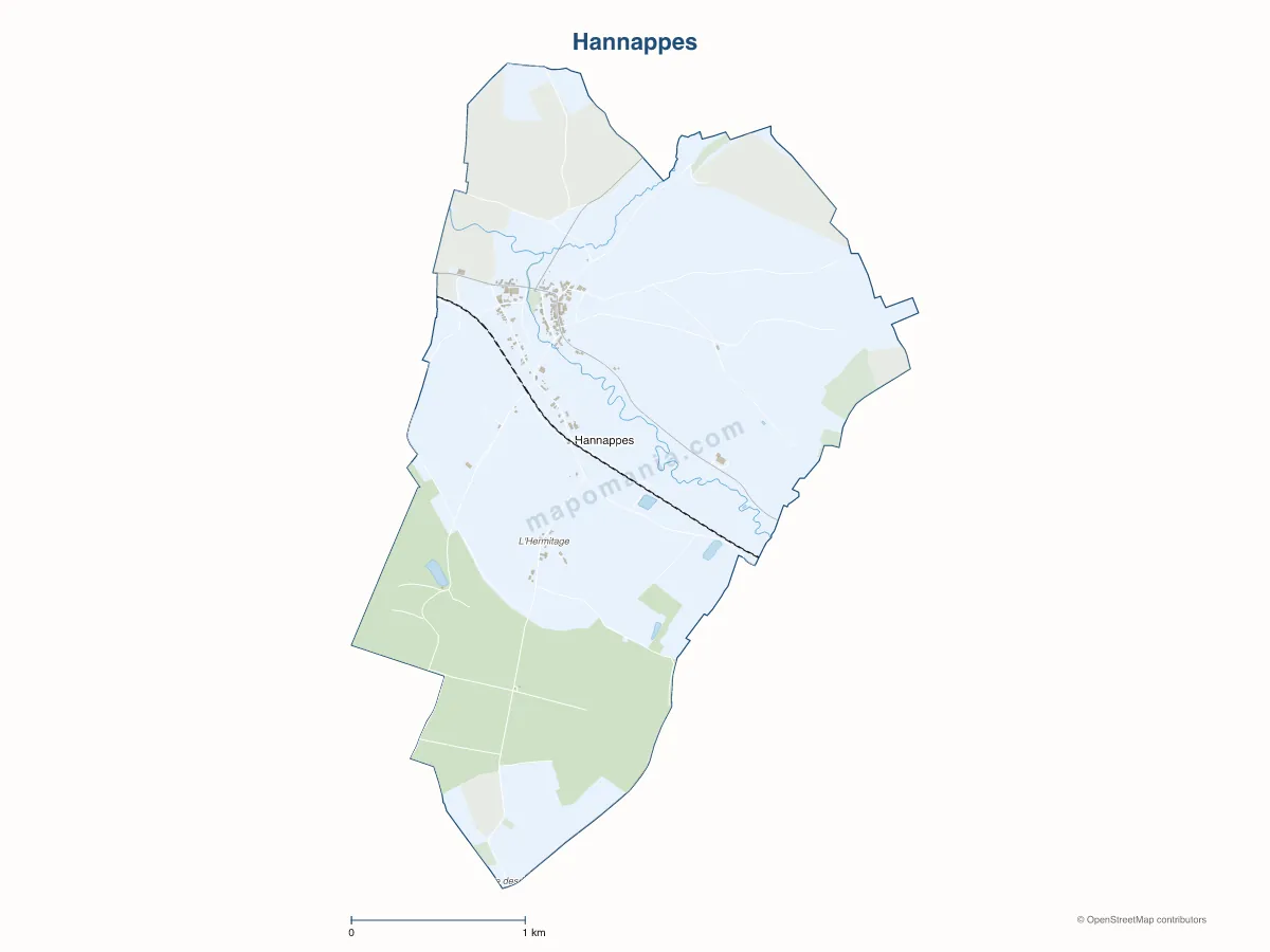 Carte de Hannappes à personnaliser