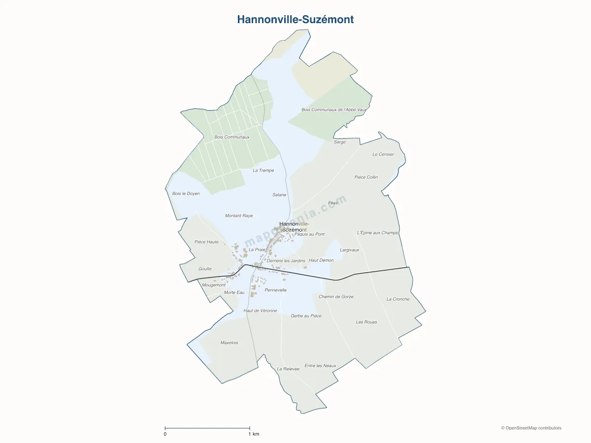 Carte de Hannonville-Suzémont à personnaliser
