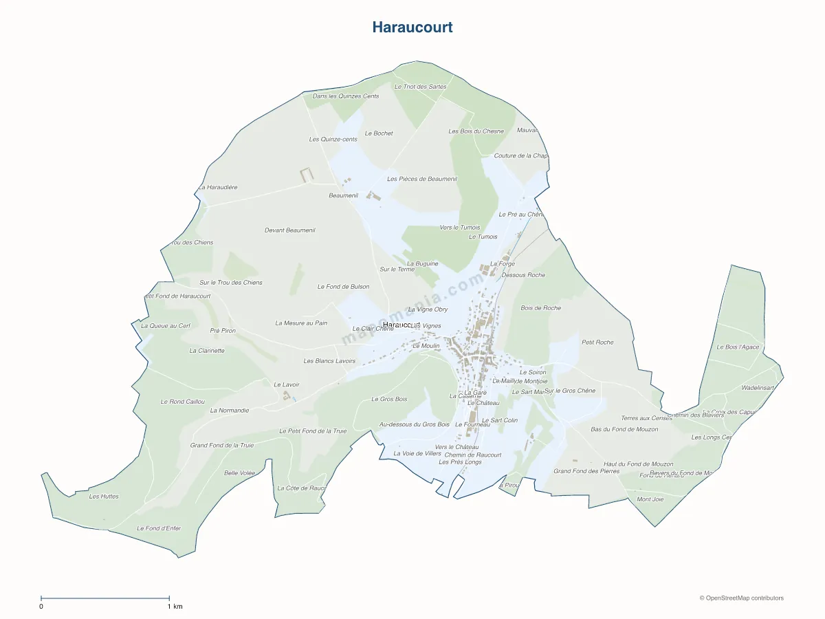 Carte de Haraucourt à personnaliser