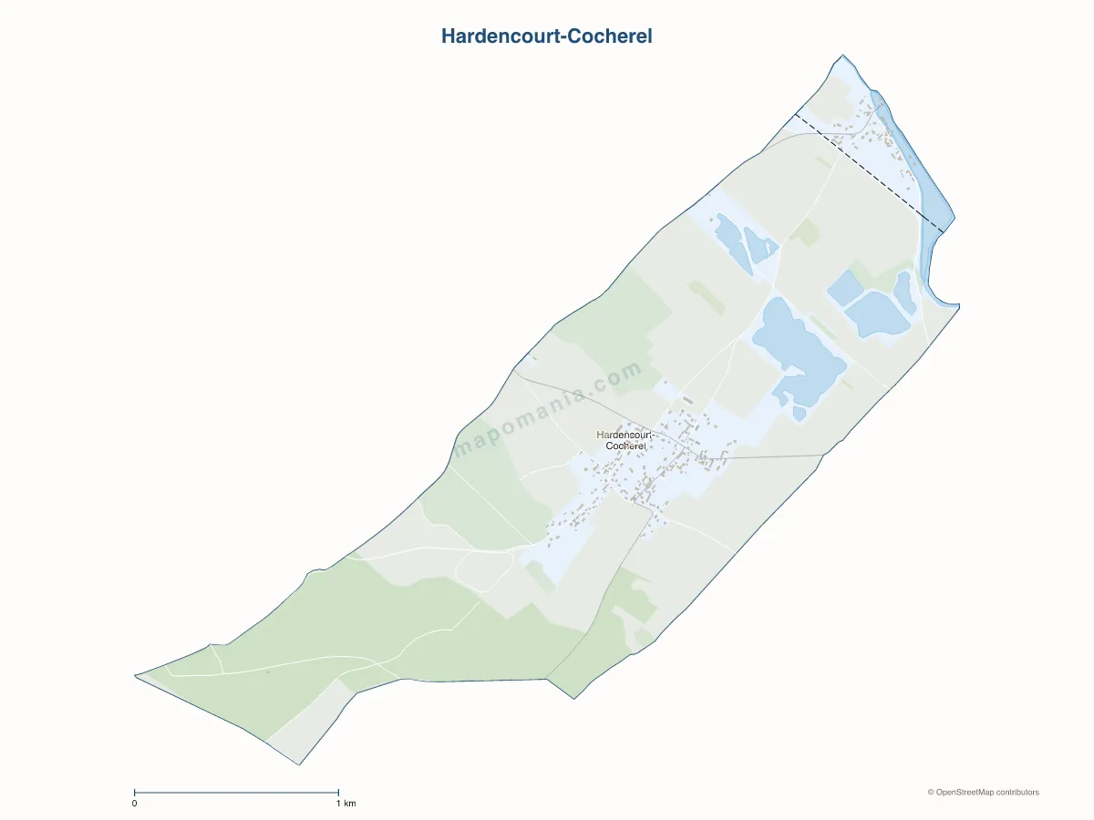 Carte de Hardencourt-Cocherel à personnaliser