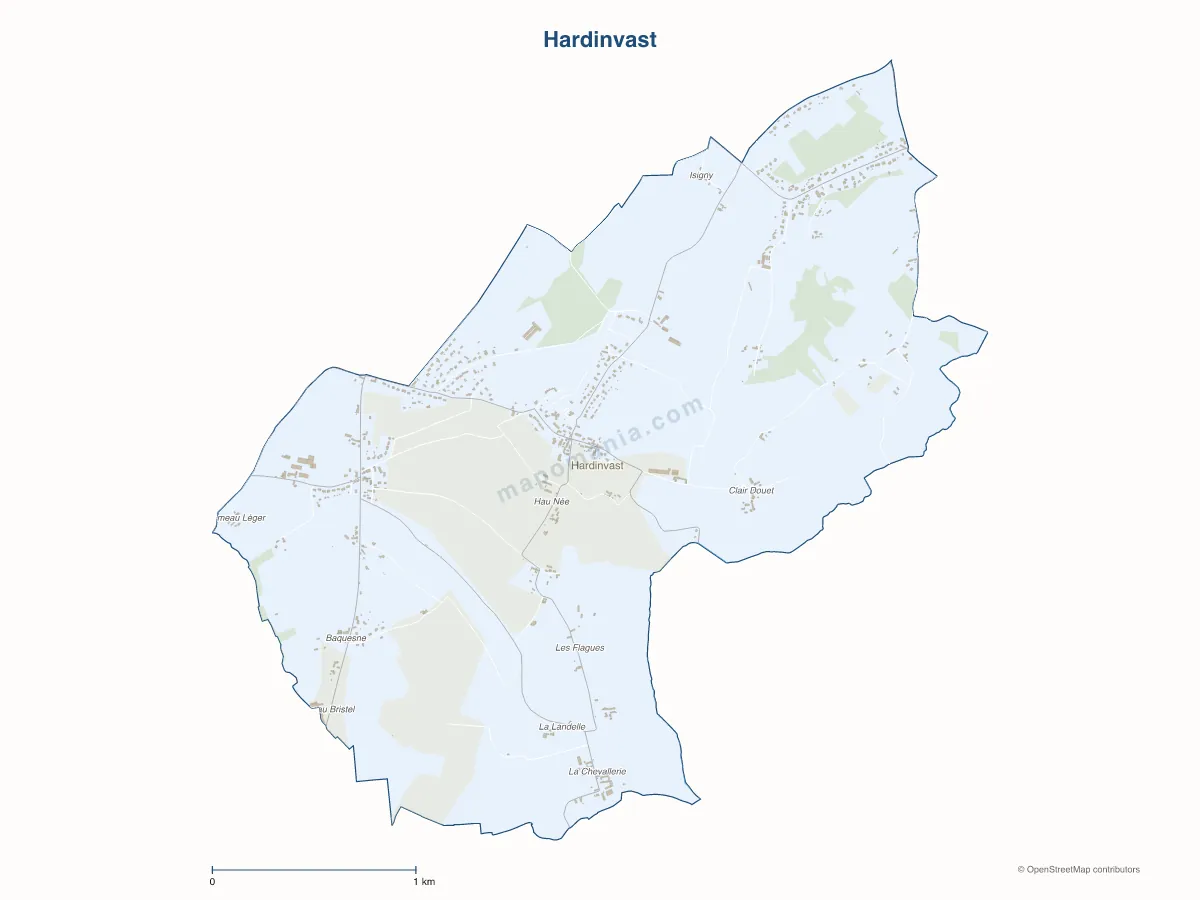 Carte de Hardinvast à personnaliser