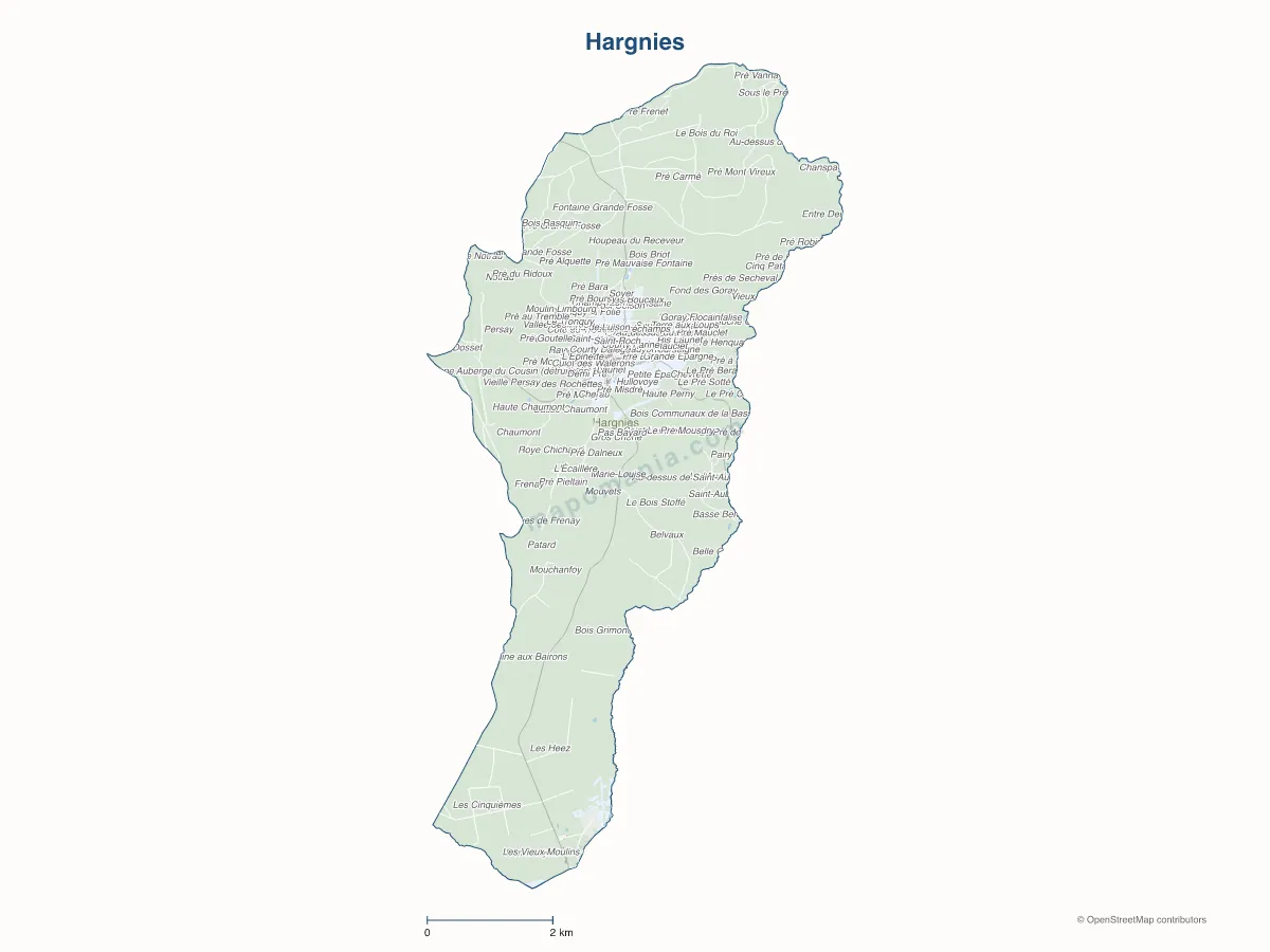 Carte de Hargnies à personnaliser