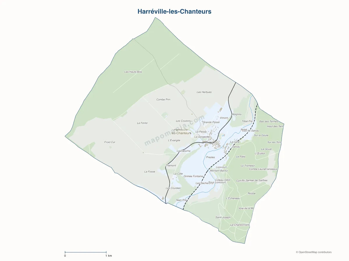 Carte de Harréville-les-Chanteurs à personnaliser