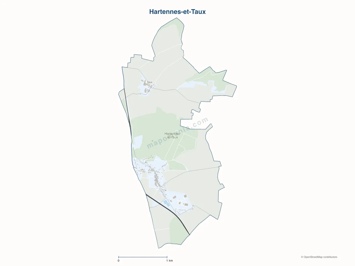 Carte de Hartennes-et-Taux à personnaliser