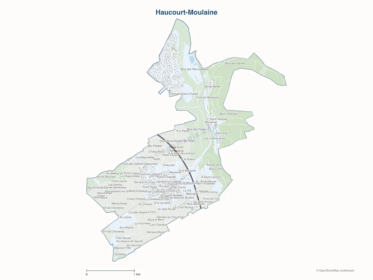 Carte de Haucourt-Moulaine à personnaliser
