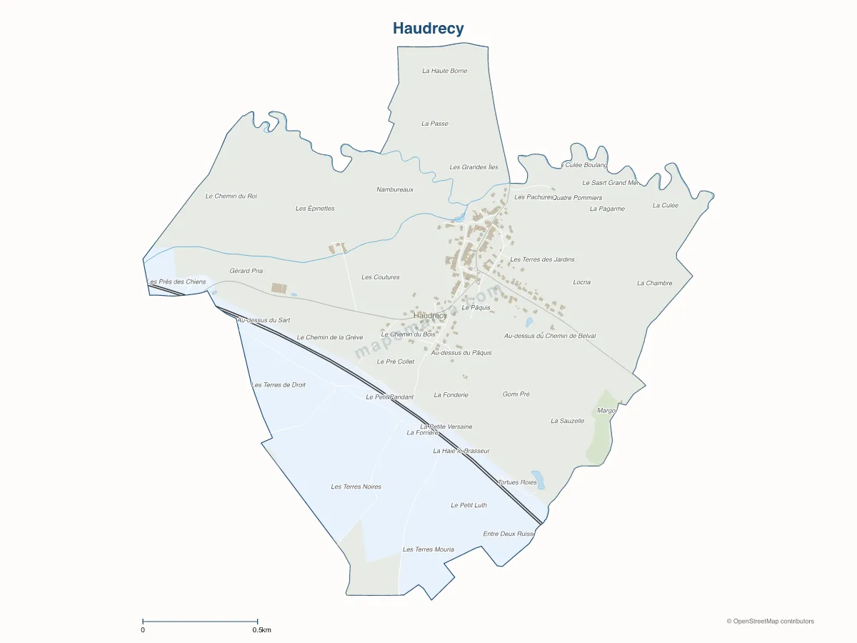 Carte de Haudrecy à personnaliser