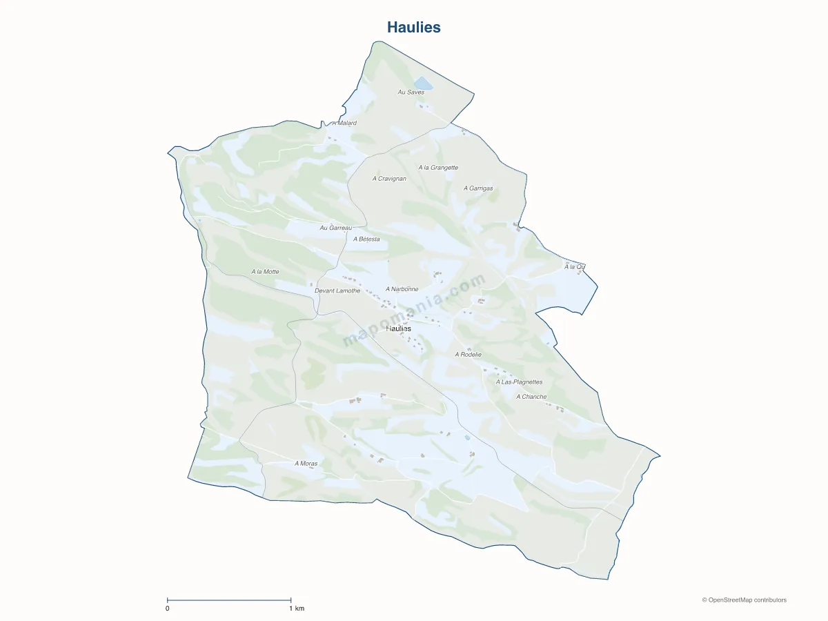 Carte de Haulies à personnaliser