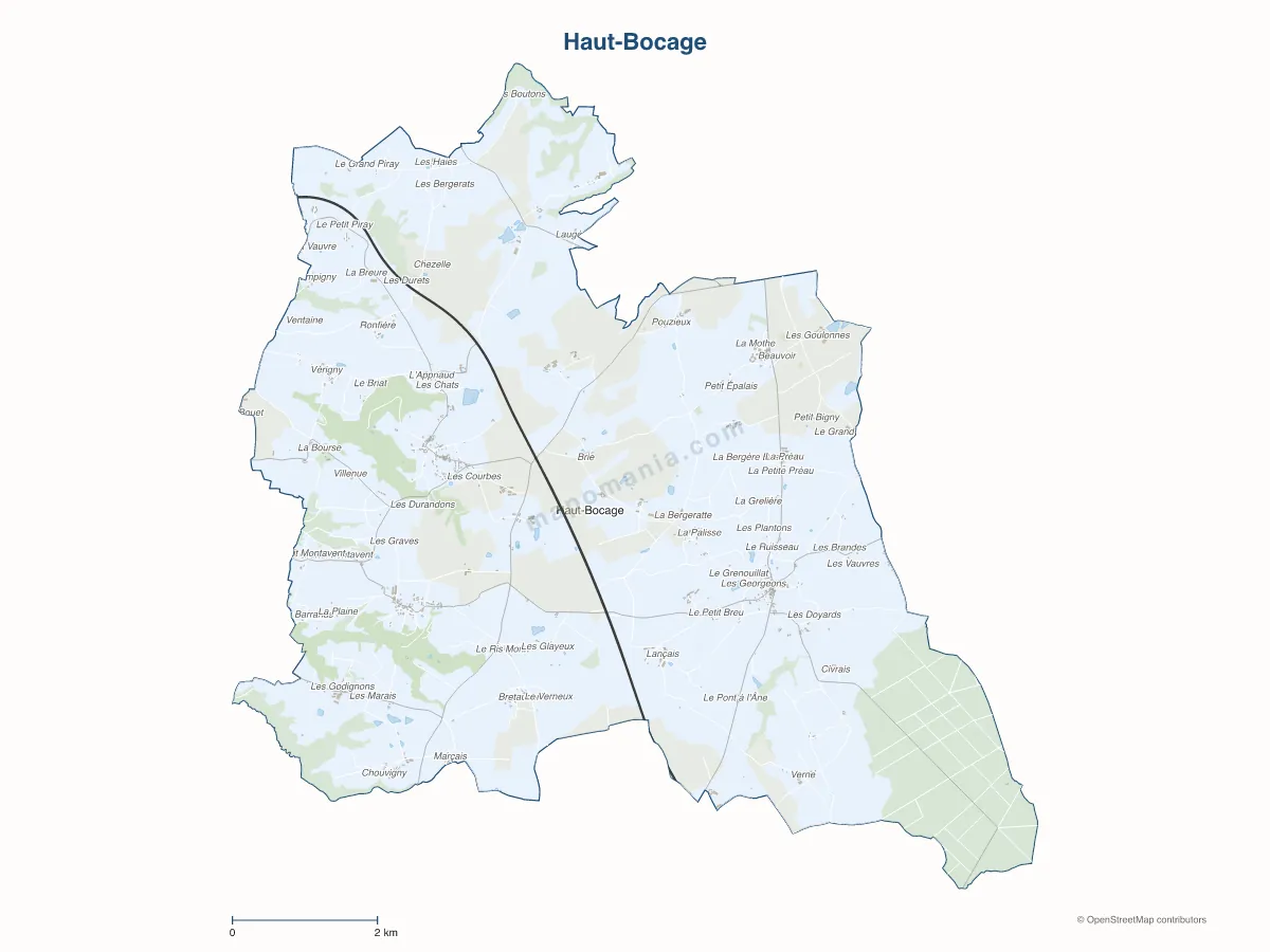 Carte de Haut-Bocage à personnaliser
