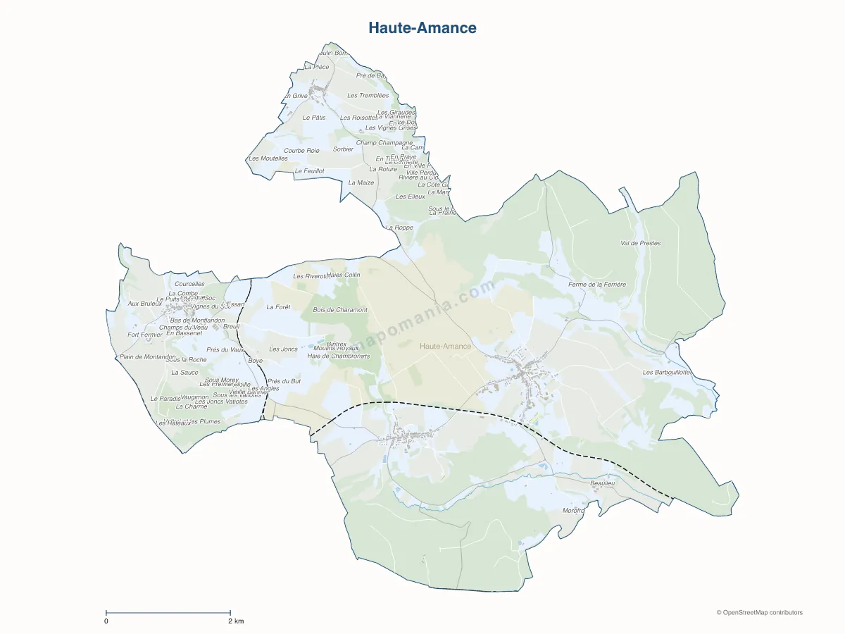 Carte de Haute-Amance à personnaliser