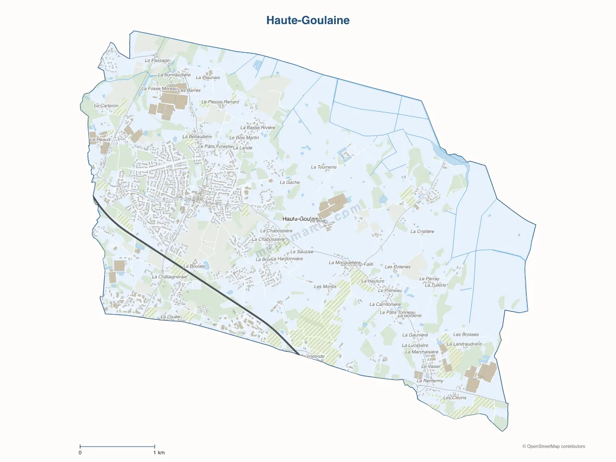 Carte de Haute-Goulaine à personnaliser