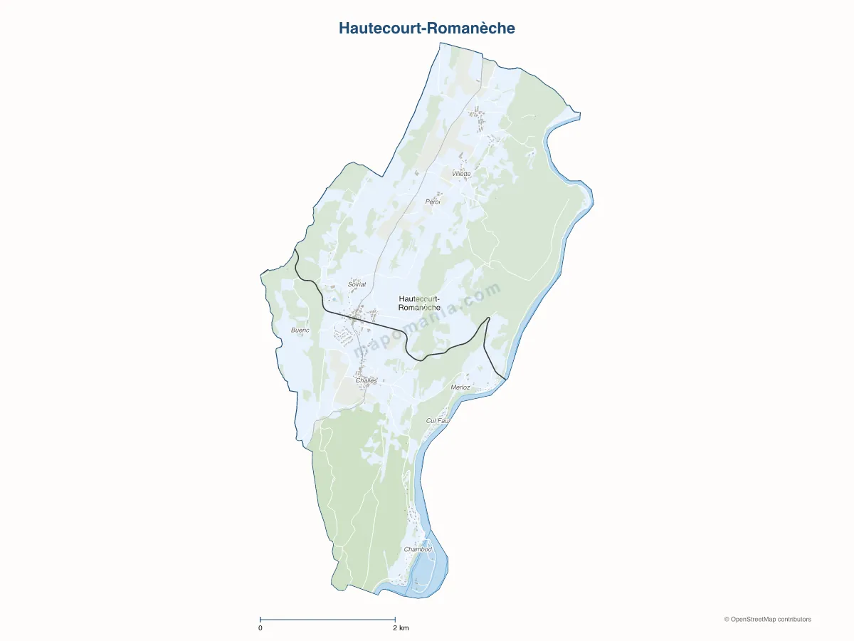 Carte de Hautecourt-Romanèche à personnaliser