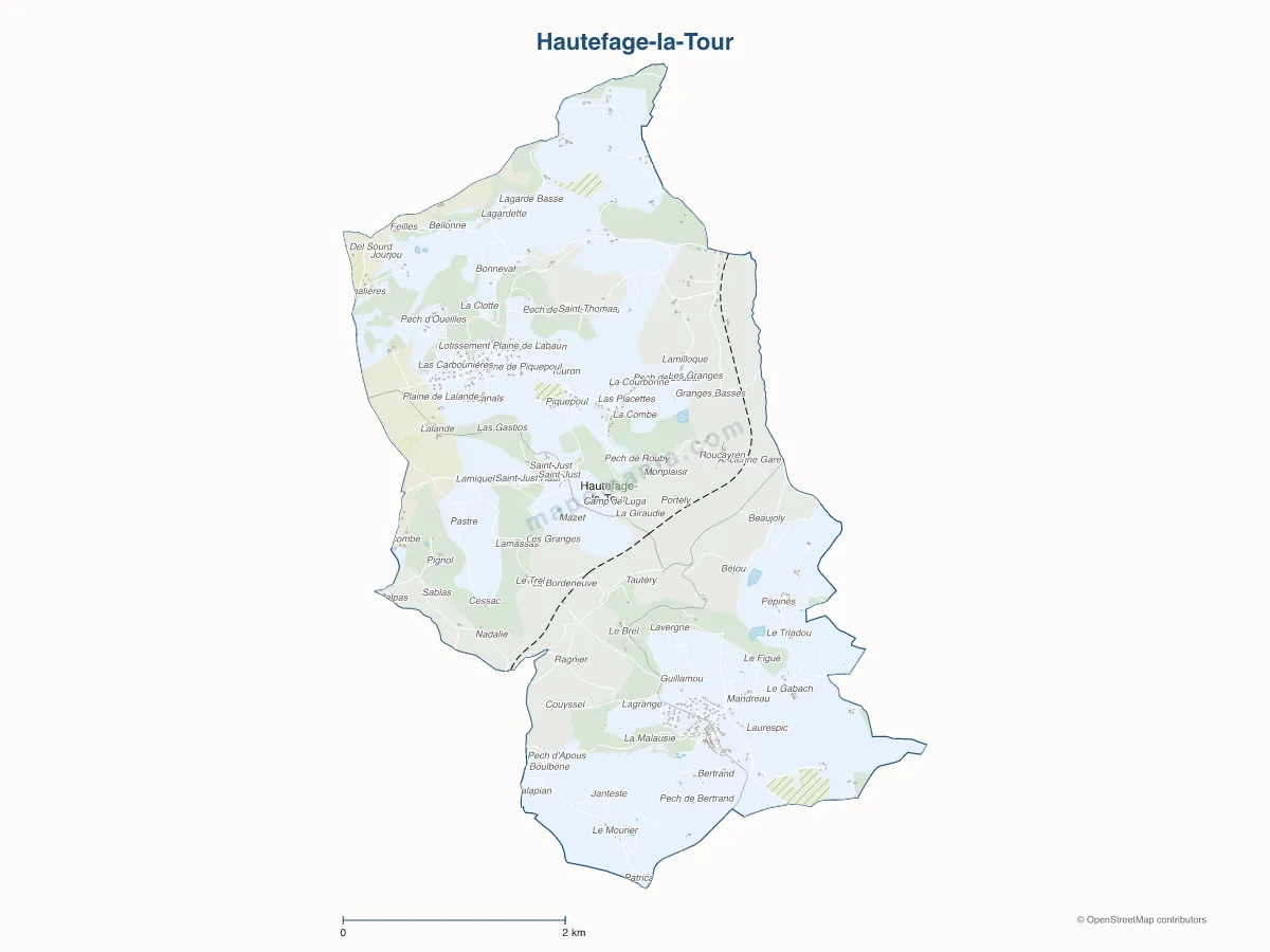 Carte de Hautefage-la-Tour à personnaliser