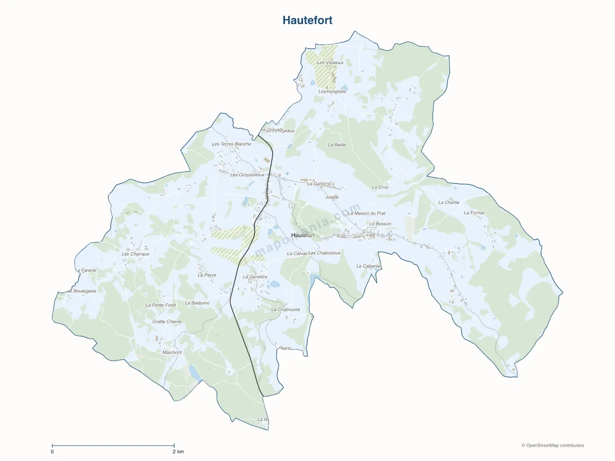Carte de Hautefort à personnaliser