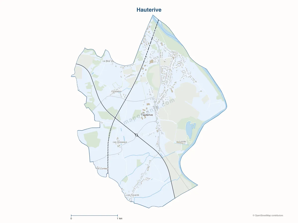 Carte de Hauterive à personnaliser