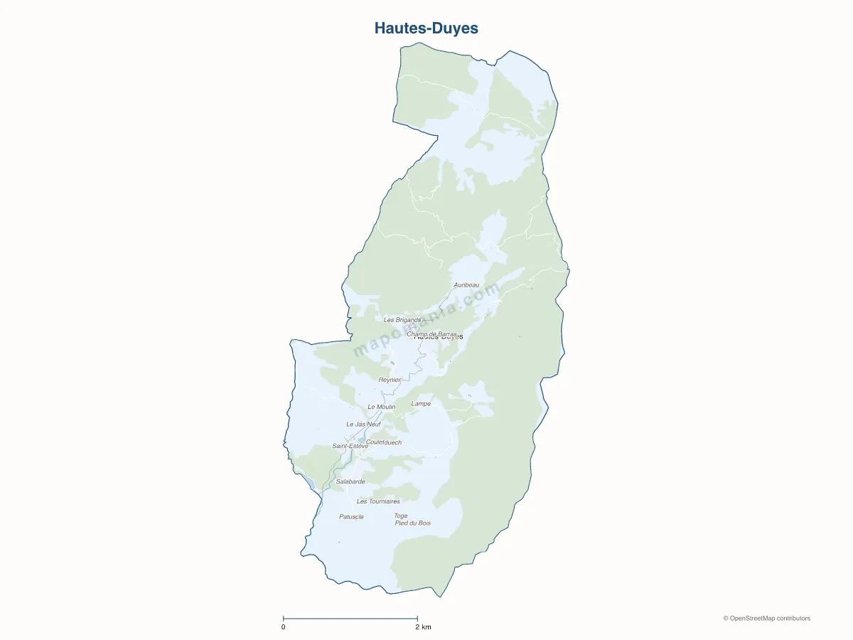Carte de Hautes-Duyes à personnaliser