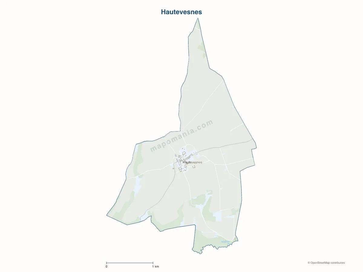 Carte de Hautevesnes à personnaliser