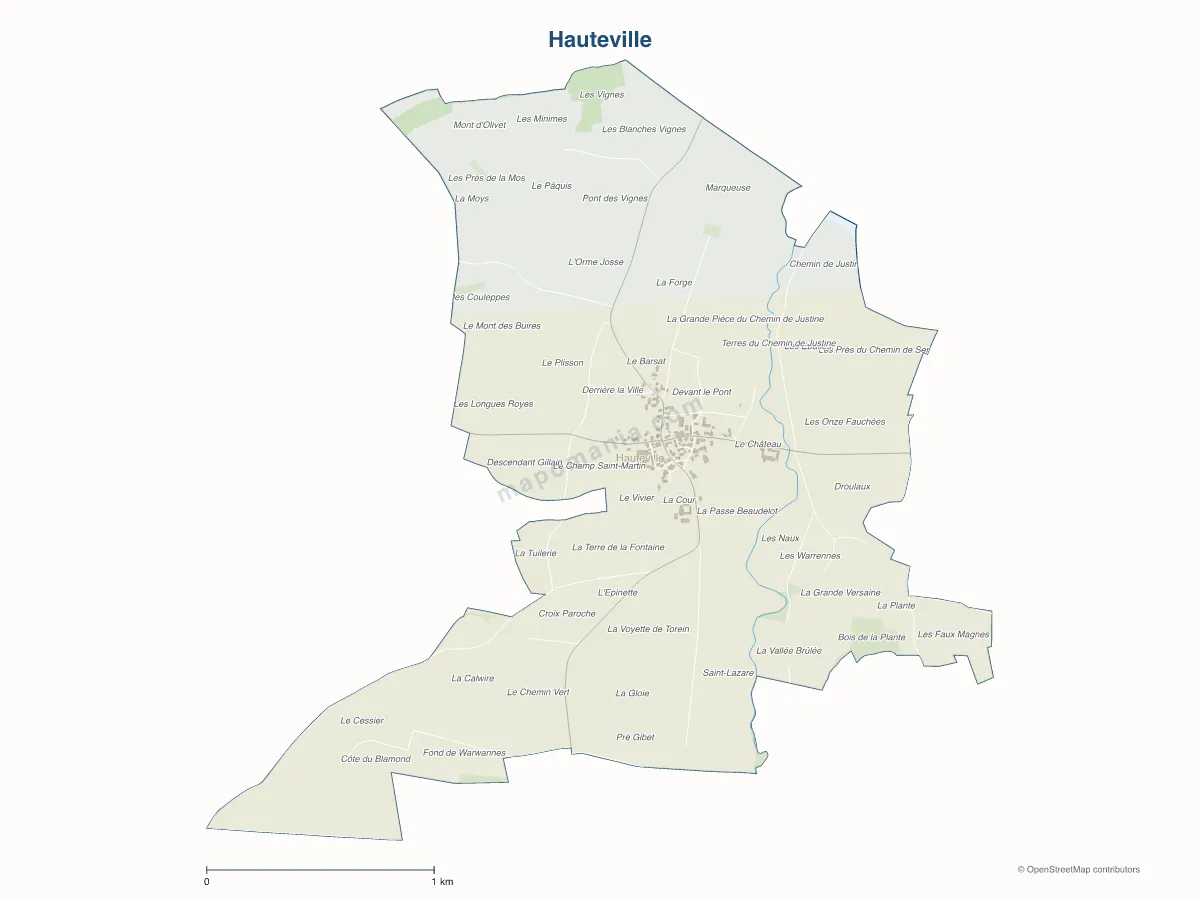 Carte de Hauteville à personnaliser