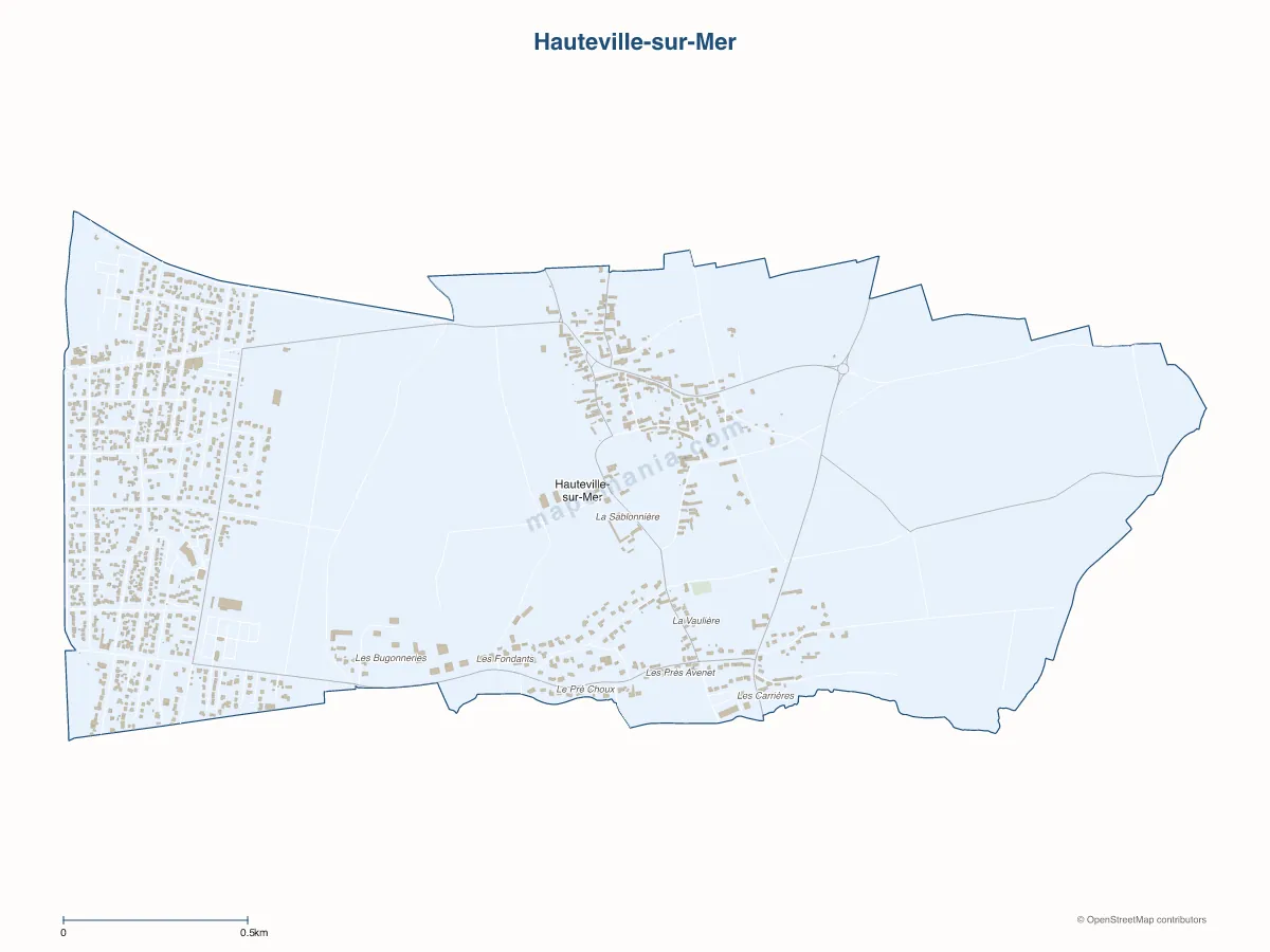 Carte de Hauteville-sur-Mer à personnaliser